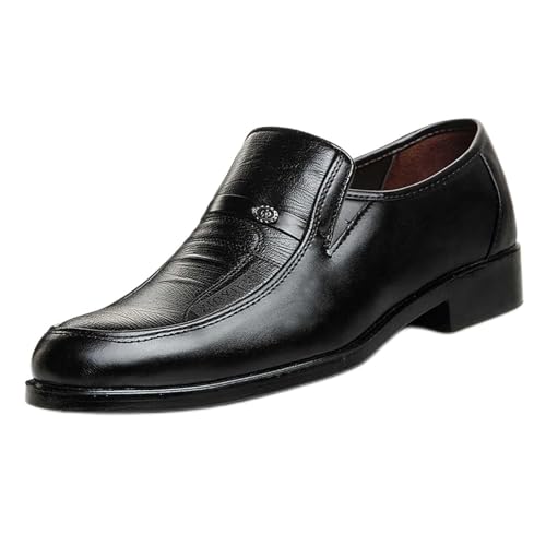 Lederschuhe Herren Mit Absatz, Business Schuhe Herren Ohne Schnürsenkel, Abendschuhe Flache Sohle Halbschuhe Slip On Schlupfschuhe Bequeme Komfortschuhe rutschfest Formale Schuhe von Generisch