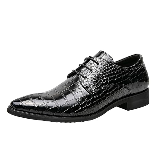 Lederschuhe Herren Schwarz Anzugschuhe Crocodile Embossed Businessschuhe Spitzer Zehe Mokassins Elegant Hochzeitsschuhe Stilvoll und Schön Herrenschuhe Flache Business Schuhe Freizeit Abendschuhe Lederschuhe Herren Schwarz Anzugschuhe Crocodile Embossed Businessschuhe Spitzer Zehe Mokassins Elegant Hochzeitsschuhe Stilvoll und Schön Herrenschuhe Flache Business Schuhe Freizeit Abendschuhe von Generisch
