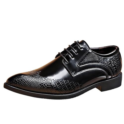 Lederschuhe Herren Schwarz Anzugschuhe Spitze Zehe Businessschuhe Crocodile Embossed Hochzeitsschuhe Große Größe Sommerschuhe Stilvoll und Schön Freizeitschuhe Flache Business Schuhe Lederschuhe Herren Schwarz Anzugschuhe Spitze Zehe Businessschuhe Crocodile Embossed Hochzeitsschuhe Große Größe Sommerschuhe Stilvoll und Schön Freizeitschuhe Flache Business Schuhe von Generisch