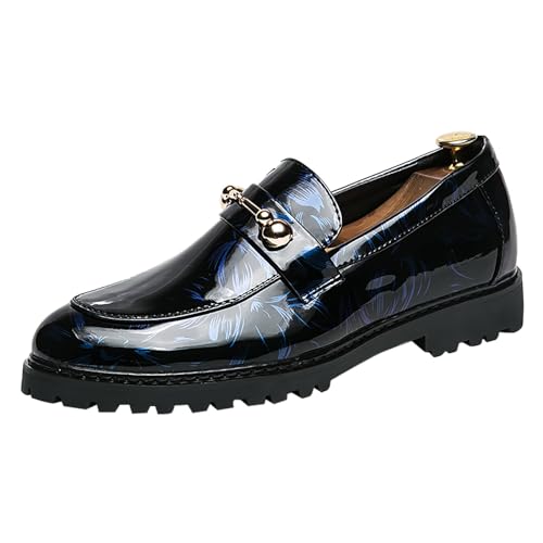 Lederschuhe Herren Schwarz Business Anzugschuhe Kleid Schuhe Breite Füße Businessschuhe Dicker Sohle Schlupfschuhe Lustige Freizeitschuhe Stilvoll und Schön Einzelneschuhe Elegant Mokassins von Generisch