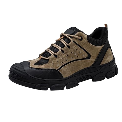 Lederschuhe Herren mit Gummi Plateausohle Hochwertige Materialien Langlebiger Arbeitsschuhe Trekkingschuhe Bequeme Sportschuhe Breite Turnschuhe Comfortfüße Freizeitschuhe Wanderschuhe von Generisch