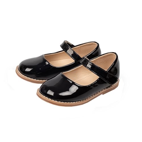 Lederschuhe Mädchen Prinzessin Lackschuhe Kinderschuhe Mädchen Antirutsch Mädchens Ballerina Schuhe Turnschläppchen Hallenturnschuhe Prinzessin Schuhe mit Schnallen Freizeitschuhe von Generisch