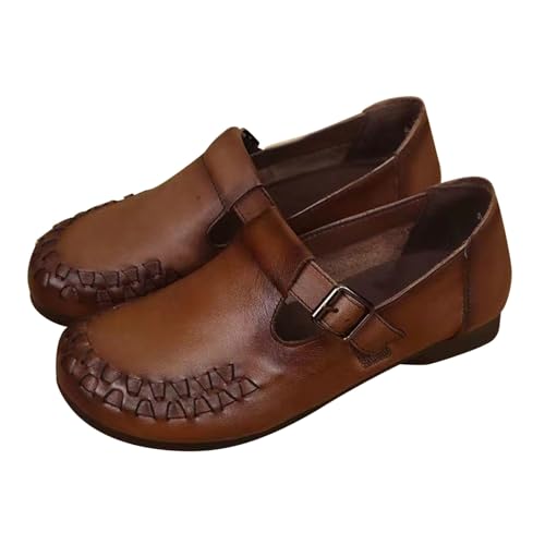 Lederschuhe Schuhe Weiten Damen,Damen Retro Freizeitschuhe,Einfarbige Flach Slip-On,Rundkopf Weiblichen Frühling,Atmungsaktive Wanderschuhe Laufschuhe Lederschuhe Schuhe Weiten Damen,Damen Retro Freizeitschuhe,Einfarbige Flach Slip-On,Rundkopf Weiblichen Frühling,Atmungsaktive Wanderschuhe Laufschuhe von Generisch