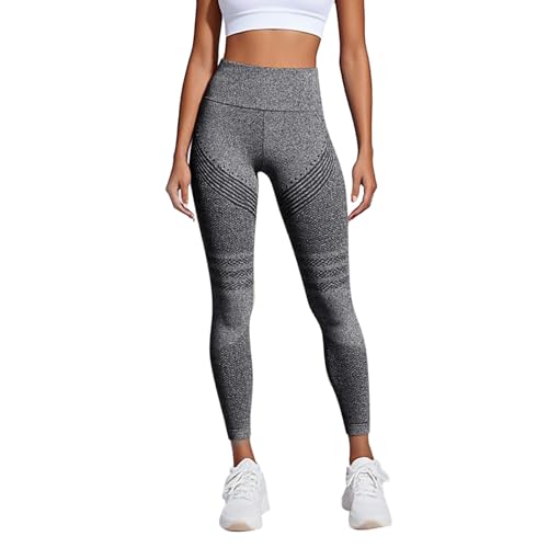 Leggings Anti Cellulite Damen Scrunch Push Up Leggings Blickdicht Booty Yogahose High Waist Sporthose Kompressions Yoga Hose Stretch Leicht Trainingshose Weich Pants Dark Gray XL von Generisch