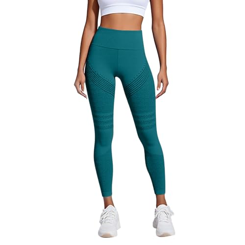 Leggings Anti Cellulite Damen Scrunch Push Up Leggings Blickdicht Booty Yogahose High Waist Sporthose Kompressions Yoga Hose Stretch Leicht Trainingshose Weich Pants Grün von Generisch
