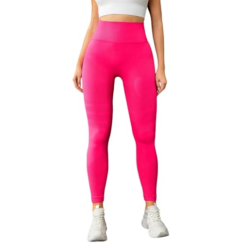 Leggings Anti Cellulite Damen Scrunch Push Up Leggings Blickdicht Booty Yogahose High Waist Sporthose Kompressions Yoga Hose Stretch Leicht Trainingshose Weich Pants Rot S von Generisch