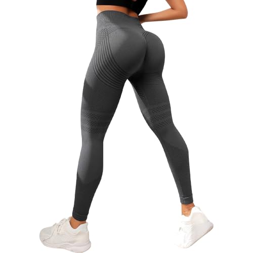 Leggings Damen High Waist Sporthose Bauchweg Scrunch Butt Yogahose Blickdicht Elastische Jogginghose Fitness Sport Gym Laufhose (DE/NL/SE/PL, Alphanumerisch, M, Regular, Regular) von Generisch