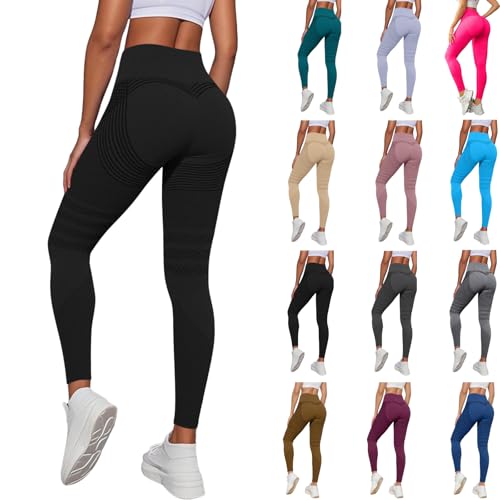 Leggings Damen High Waist Yogahose Anti Cellulite Sporthose Elastische Weiche Push Up Lange Blickdicht Kompressions Scrunch Booty mit Bauchkontrolle Hohe Taille Fitness Jogginghose für Sport Gym von Generisch