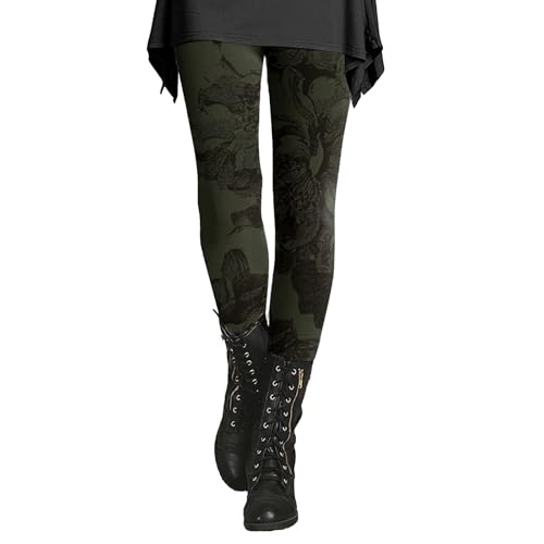 Leggings Damen Schwarz Blickdicht Strumpfhosen Mit Muster Yogahose Aufdruck Sportleggins Stoffhose Warm Winterhose Elastische Bauchweg Sweathose Dünn Hohe Taille Hosen Shaping Sporthose von Generisch