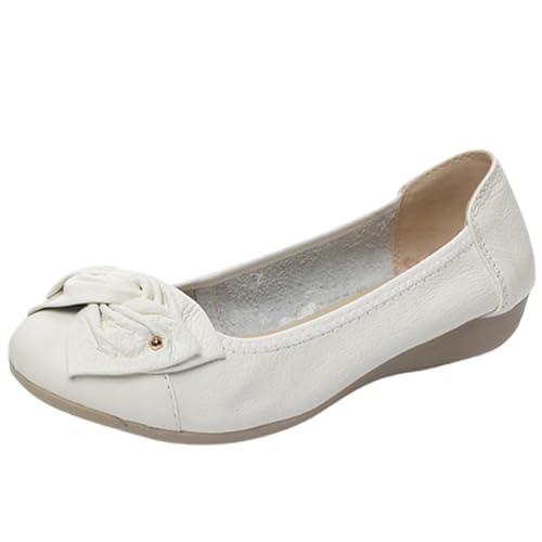 Leicht Orthopädische Schuhe Damen Freizeitschuhe Mode Runde Zehe Lederschuhe Bequem Einzelne Schuhe Flache Halbschuhe Loafers & Mokassins Ohne Schnüren Outdoorschuhe Damenschuhe für Frühling Herbst von Generisch