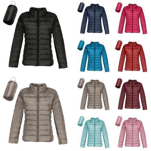 Leichte Daunenjacke Damen Puffer Jacke Damen Leichter Daunenmantel Lightweight Steppjacke Damen Leicht Packable Down Jacket Women Federleichte Daunenjacke von Generisch