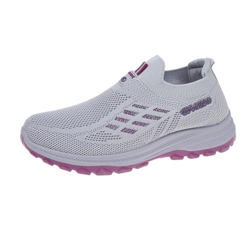 Leichte Frauen Schuhe Casual Größe Damen Laufschuhe Schnürer Freizeit Mesh Atmungsaktiv Sandals Outdoor Trail Running Schuhe Slip on Sneakers Hausschuhe mit Fussbett von Generisch