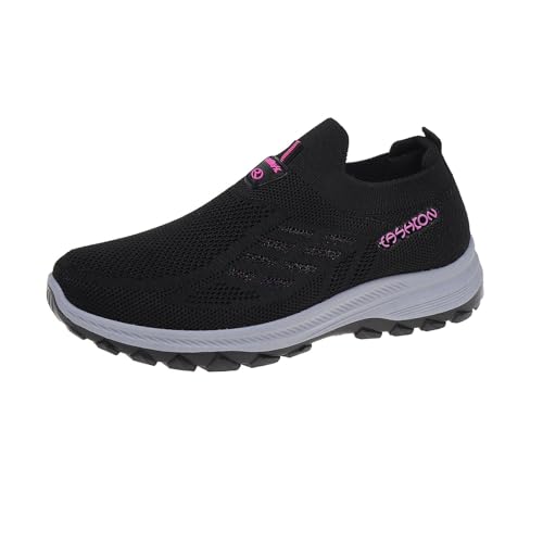 Leichte Frauen Schuhe Casual Größe Damen Laufschuhe Schnürer Freizeit Mesh Atmungsaktiv Sandals Outdoor Trail Running Schuhe Slip on Sneakers Hausschuhe mit Fussbett von Generisch