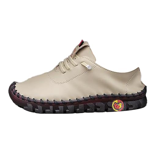 Leichte Freizeitschuhe Damen,Damen-Outdoor-Fitnessschuhe Trekkingschuhe Weich Rutschfest Klobige Schuhe Abriebfest Flache Schuhe Bequem Joggingschuhe Modisch Arbeitsschuhe Einfarbig Schnürschuhe von Generisch