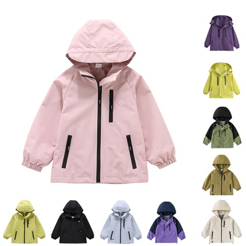Leichte Regenjacke Herren Regenjacke Für Jungen Und Mädchen RegenmäNtel Winddicht Wasserdicht Softshelljacke Sweatjacke Für Kinder Unisex Jacke Mit Kapuzen Teenager Mädchen Kleidung von Generisch