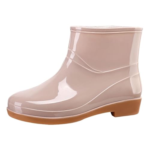 Leichte Schmaler Glänzend Stiefeletten Outdoor Wasserdicht Regenstiefel Bequem Neopren Gartenschuhe Outdoor Wasserdicht Arbeitsschuhe Bequem Neopren Regenstiefeletten von Generisch