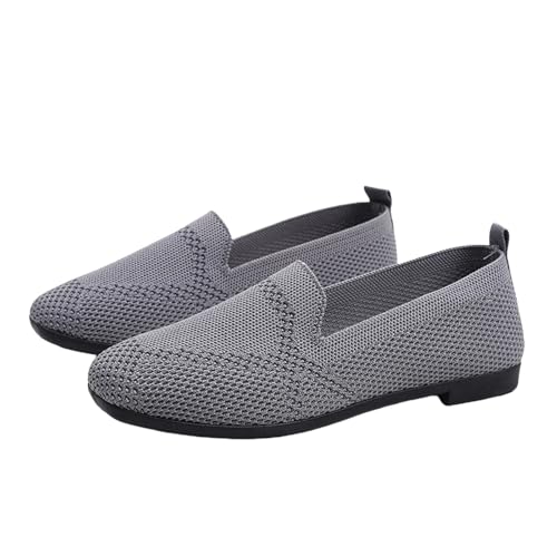Leichte Sommerschuhe Damen Freizeitschuhe Slip-On-Sicherheits Flacheschuhe Atmungsaktive Einzelneschuhe Breite Füße Sportschuhe Einfarbig Walkingschuhe Bequem Joggingschuhe Athleisure Pumps von Generisch