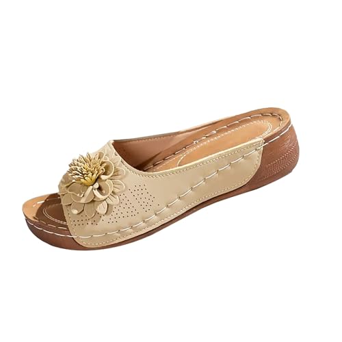Leichte Sommerschuhe Damen Pantoffeln Slip-On-Sicherheits Flacheschuhe Offene Ehen Pantoletten Breite Füße Strandschuhe Blumendeko Freizeitschuhe Stilvoll und Schön Schlappen Einfarbig Damenschuhe Leichte Sommerschuhe Damen Pantoffeln Slip-On-Sicherheits Flacheschuhe Offene Ehen Pantoletten Breite Füße Strandschuhe Blumendeko Freizeitschuhe Stilvoll und Schön Schlappen Einfarbig Damenschuhe von Generisch