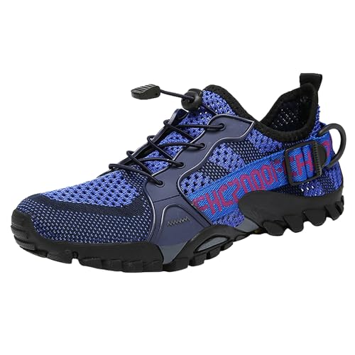 Leichte Trekkingschuhe Herren - Barfußschuhe Herren Outdoor Wandern Atmungsaktive Traillaufschuhe Mesh Tennisschuhe Modern Sportschuhe rutschfest Wanderschuhe Bequem Vermascht Turnschuhe von Generisch