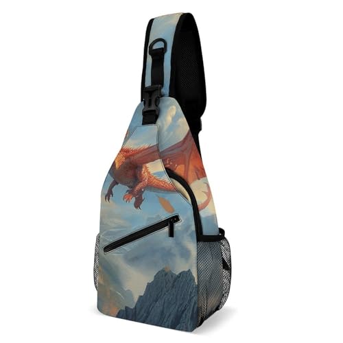 Leichte Umhängetasche, minimalistische Schultertasche, perfekt für Pendler und Freizeit, fliegender Dinosaurier von Generisch