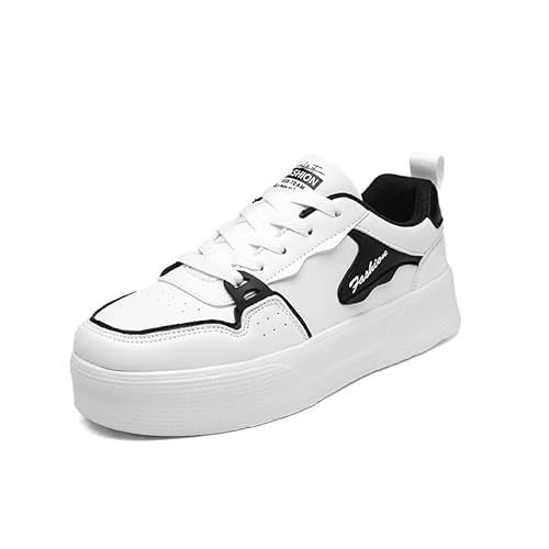 Leichtes weiches Leder Kleine weiße Schuhe Frauen atmen Laufschuhe Freizeitboden Sportschuhe (weiß schwarz,40) von Generisch