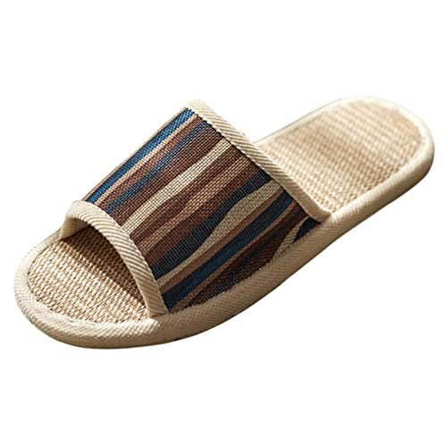 Leinen Hausschlappen Unisex Waschbar GäStehausschuhe Rutschfeste Hausschuhe Damen Herren Offener Zeh Baumwoll-Pantoffeln Bequeme Hausschuhe Flache Slipper Atmungsaktive Pantoletten Leinen Hausschlappen Unisex Waschbar GäStehausschuhe Rutschfeste Hausschuhe Damen Herren Offener Zeh Baumwoll-Pantoffeln Bequeme Hausschuhe Flache Slipper Atmungsaktive Pantoletten von Generisch