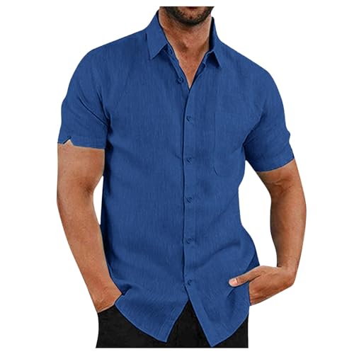 Leinen Hemden Herren: 4Xl Sommer Casual Comfort Fit Trachtenhemd Leinenhemd Bügelfrei Baumwolle Kurzarm Leicht Und Luftig Sommerhemd Herren Hemd Grün Regular Fit Freizeithemden Leinen Hemden von Generisch