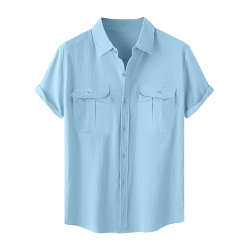 Leinenhemd Herren Kurzarm Baumwolle Leinen Modisch Freizeit Hemd Button Down Strickjacke Kurzarm Revers Hemd Atmungsaktiv Bequem Hemden Freizeithemd Slim fit Shirt Casual Sommerhemd Leinenhemd Herren Kurzarm Baumwolle Leinen Modisch Freizeit Hemd Button Down Strickjacke Kurzarm Revers Hemd Atmungsaktiv Bequem Hemden Freizeithemd Slim fit Shirt Casual Sommerhemd von Generisch