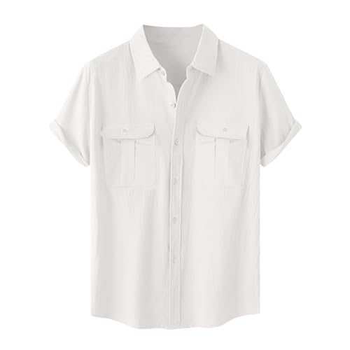 Leinenhemd Herren Kurzarm Baumwolle Leinen Modisch Freizeit Hemd Button Down Strickjacke Kurzarm Revers Hemd Atmungsaktiv Bequem Hemden Freizeithemd Slim fit Shirt Casual Sommerhemd Leinenhemd Herren Kurzarm Baumwolle Leinen Modisch Freizeit Hemd Button Down Strickjacke Kurzarm Revers Hemd Atmungsaktiv Bequem Hemden Freizeithemd Slim fit Shirt Casual Sommerhemd von Generisch