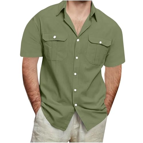 Leinenhemd Herren Kurzarm Button Down Herrenhemden Kurzarm Mit 2 Brusttaschen Hemd Sommer Hemden Einfarbige Freizeithemd Baumwolle Leinen Sommerhemd Regular Fit funktionshemd Leicht Oberteile Leinenhemd Herren Kurzarm Button Down Herrenhemden Kurzarm Mit 2 Brusttaschen Hemd Sommer Hemden Einfarbige Freizeithemd Baumwolle Leinen Sommerhemd Regular Fit funktionshemd Leicht Oberteile von Generisch