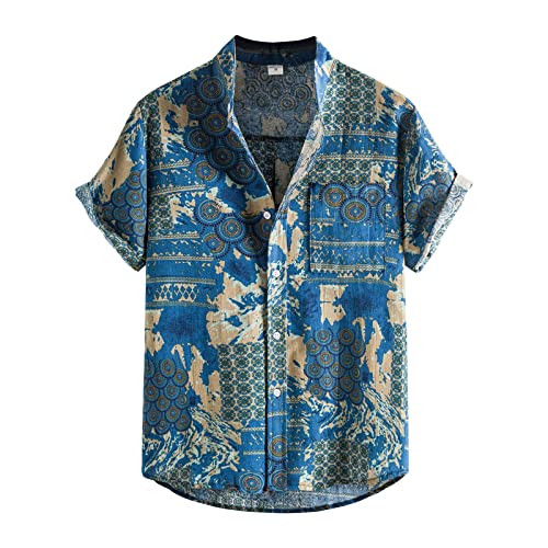 Leinenhemd Herren Kurzarm Hawaii Hemden Funky Freizeithemd Button Down Lässig Button Down Sommerhemde Locker Henley Shirt Strand Atmungsaktives Kurzarmhemd Leinenhemd Herren Kurzarm Hawaii Hemden Funky Freizeithemd Button Down Lässig Button Down Sommerhemde Locker Henley Shirt Strand Atmungsaktives Kurzarmhemd von Generisch