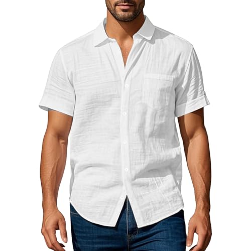 Leinenhemd Herren Kurzarm Hemd Freizeithemd Businesshemd Sommerhemd mit Brusttasche Bowling Hemd mit Knopfleiste Atmungsaktiv Leicht Casual Shirts Regular Fit Freizeithemd Business Leinenhemd Herren Kurzarm Hemd Freizeithemd Businesshemd Sommerhemd mit Brusttasche Bowling Hemd mit Knopfleiste Atmungsaktiv Leicht Casual Shirts Regular Fit Freizeithemd Business von Generisch