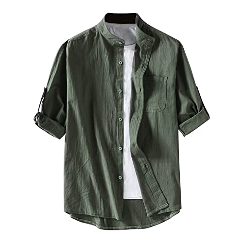Leinenhemd Herren Kurzarm Slim Fit Sommerhemd Leicht Luftig Freizeithemd Mode Trend Strandhemd Baumwolle Leinen Hemden Button Down Outdoor T-Shirt Lässige Urlaub Hemd Leinenhemd Herren Kurzarm Slim Fit Sommerhemd Leicht Luftig Freizeithemd Mode Trend Strandhemd Baumwolle Leinen Hemden Button Down Outdoor T-Shirt Lässige Urlaub Hemd von Generisch