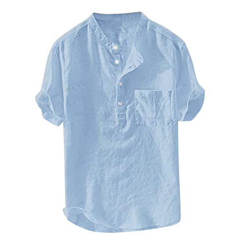 Leinenhemd Herren Lässig Button Down Sommerhemde Sommer Strand Leinen Shirt Regular Fit Hemd Kurzarm Henley Shirt Freizeithemden Regular Fit Sommerhemd Leinenhemd Herren Lässig Button Down Sommerhemde Sommer Strand Leinen Shirt Regular Fit Hemd Kurzarm Henley Shirt Freizeithemden Regular Fit Sommerhemd von Generisch
