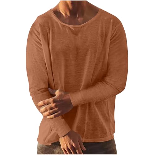 Leinenhemd Herren Langarm Musselin Leinen Hemden Stehkragenhemd Hemd Klassiker Herrenhemden Leichtes Strandhemd Baumwollhemd Sommer Sommerhemd Linen Shirt Modische Freizeithemd Kurzarmhemd von Generisch