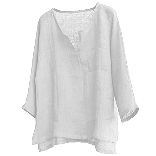 Leinenhemd Herren Slim Fit Hemd Langarm Leinenshirt Modisch Loose Leicht Freizeithemd Regular Fit Täglich Businesshemd Sport Atmungsaktiv Oberteile Casual Regular Fit Shirt Sommer Strand von Generisch