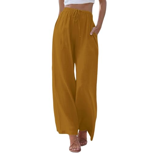 Leinenhose Damen Baumwolle Leinen Palazzo Hosen Leicht Und Luftig Sommerhose Straight Weite Leg Elegant High Waist Flowy Weites Bein Stoffhose Taille Einfarbig Freizeithose Frauen Pants Mit Taschen Leinenhose Damen Baumwolle Leinen Palazzo Hosen Leicht Und Luftig Sommerhose Straight Weite Leg Elegant High Waist Flowy Weites Bein Stoffhose Taille Einfarbig Freizeithose Frauen Pants Mit Taschen von Generisch