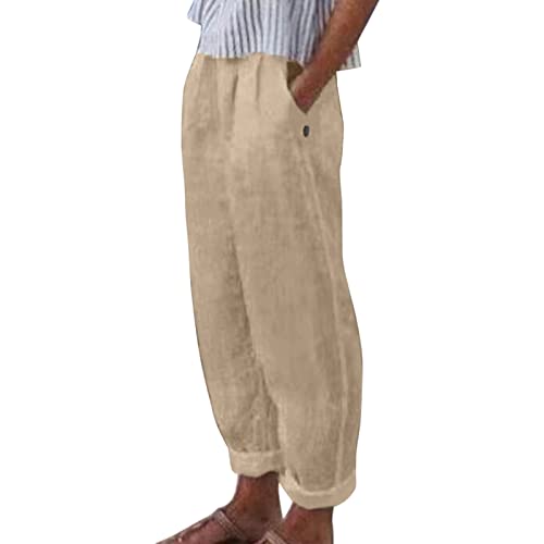Leinenhose Damen Sommerhose Leicht 7/8 Casual Boho Strandhose Freizeithose Einfarbig Sommer Musselin Stoffhose Gerade Geschnitten Bequeme Luftige Hippie Hose mit Taschen Haremshose Yoga Jogginghose… Leinenhose Damen Sommerhose Leicht 7/8 Casual Boho Strandhose Freizeithose Einfarbig Sommer Musselin Stoffhose Gerade Geschnitten Bequeme Luftige Hippie Hose mit Taschen Haremshose Yoga Jogginghose… von Generisch
