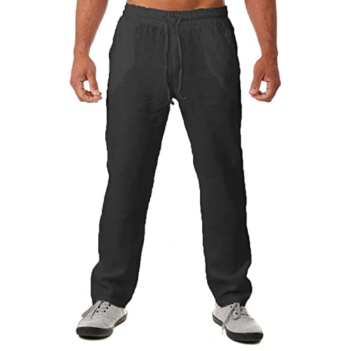 Leinenhose Herren Lang Loose Fit Sommerhose Atmungsaktiv Standhosen Leicht Hosen Komfortabel Loungewear Freizeithose Sommerhosen Herren Leicht Und Luftig Lang Leinenhose Herren Lang Loose Fit Sommerhose Atmungsaktiv Standhosen Leicht Hosen Komfortabel Loungewear Freizeithose Sommerhosen Herren Leicht Und Luftig Lang von Generisch