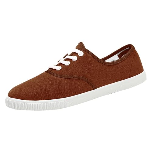 Leinenschuhe Damen Stoffschuhe Damen Canvas Sneaker Bequeme Atmungsaktiv Flache Schuhe Klassisch & Modisch Segelschuhe Freizeitschuhe Basic Schnürer Schnürschuhe Halbschuhe Walkingschuhe Damenschuhe von Generisch