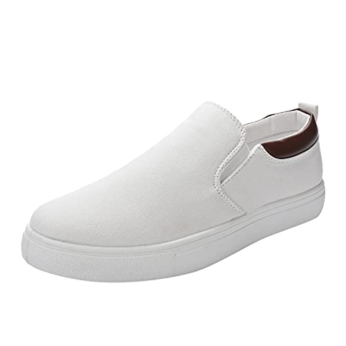 Leinenschuhe Herren Braun,Fitnessschuh Classic Stoffschuhe Bequeme Joggingschuhe Slip-On Freizeitschuhe Round Toe Tennisschuhe rutschfest Trekkingschuhe Fahrradschuhe Flache Schuhe Volleyballschuhe von Generisch