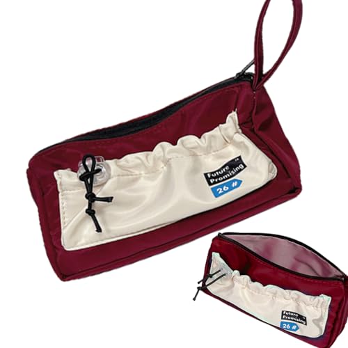 Leinwand Bleistiftbeutel, Bleistiftfall mit großer Kapazität - Tragbare niedliche Briefpapierbox - Ästhetische Zipper -Handheld -Stiftbeutel große Kapazität für Schulversorgung von Generisch