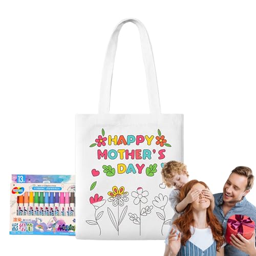 Leinwand Malbeutel | Süßigkeiten Beutel | Geschenk Zum Muttertag Bastelaktivität Mit Malstiften Für Kleinkinder Zuhause Kindergarten Schule von Generisch