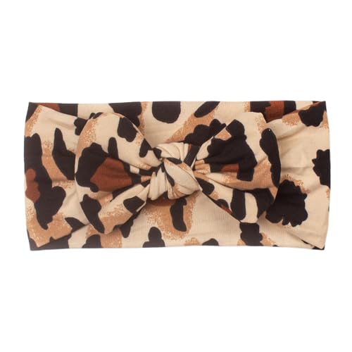 Leopardenmuster-Stirnband für Kinder, Schleifen-Stirnband für Babys-Breites Leoparden-Haarband als Kopfbedeckung | Kopfwickel mit Schleifen, weich, dehnbar, für den täglichen Gebrauch und die Fotogr von Generisch