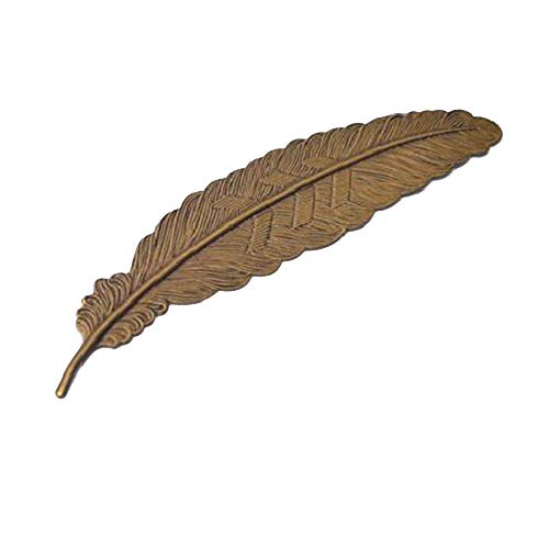 Lesezeichen in Federform, Vintage, Metall, für Studenten, Büro, Schreibwaren, Geschenk, 1 Stück, Bronze von Generisch