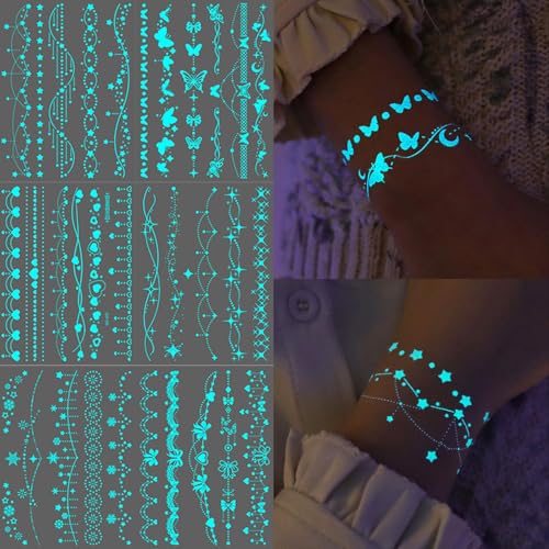 Leuchten Sie Die Dunklen Aufkleber - Wasserdichte Sternsternabziehbilder | Kosmetikversorgung Für Geburtstag Hochzeit Karnevalspool Hand Erwachsene Party Cosplay Sports Events von Generisch