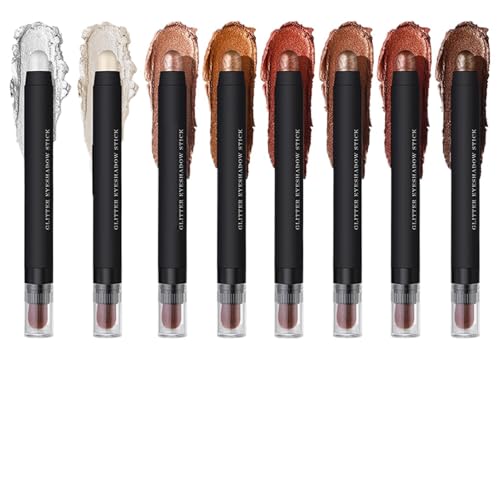 Lidschatten Stift,Augenliner Konturenstift 8er Set - Schimmer Cremig Langzeit-Liner Für Damen & Mädchen Make-up Kosmetik von Generisch