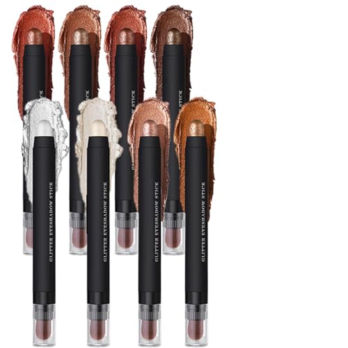 Lidschatten Stift - 8er Set Cremige Lidschatten Stifte | Schimmer Cremig Langzeit-Liner Für Damen & Mädchen Make-up Kosmetik von Generisch