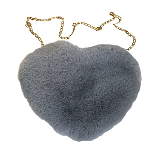 Liebe Pfirsich Herz Frauen Kette Umhängetasche Plüsch Eine Schulter Wolltasche Plüsch Herzform Kissen Heißes Für Mädchen Umhängetaschen Für Damen (GY2, One Size) von Generisch
