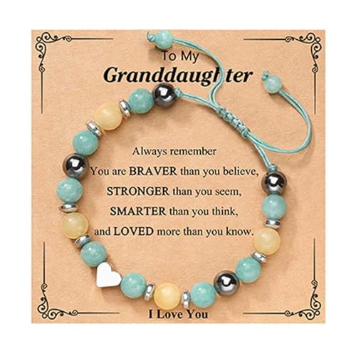 Liebesarmband T Naturstein verstellbar handgewebt Armband Abschluss Saison Paar Armband 21. Geburtstag Ohrringe, Einheitsgröße, Glas, Kein Edelstein von Generisch